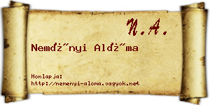 Neményi Alóma névjegykártya